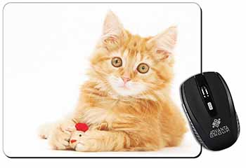 Fluffy Ginger Kitten Computer Mouse Mat