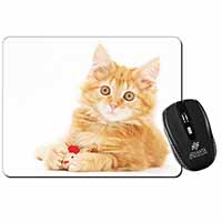 Fluffy Ginger Kitten Computer Mouse Mat