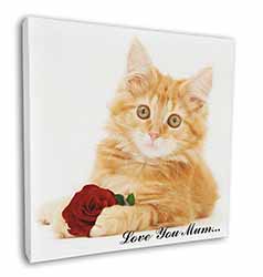 Ginger Cat with Rose 