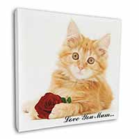 Ginger Cat with Rose 