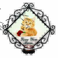 Ginger Cat with Rose 