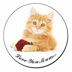 Ginger Cat with Rose 