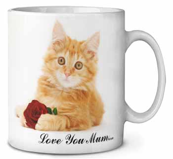 Ginger Cat with Rose 