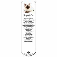 Ragdoll Cat with Blue Eyes Bookmark, Book mark, Printed full colour