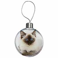 Ragdoll Cat with Blue Eyes Christmas Bauble