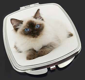 Ragdoll Cat with Blue Eyes Make-Up Compact Mirror