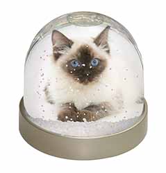 Ragdoll Cat with Blue Eyes Snow Globe Photo Waterball