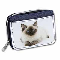 Ragdoll Cat with Blue Eyes Unisex Denim Purse Wallet