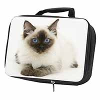 Ragdoll Cat with Blue Eyes Black Insulated School Lunch Box/Picnic Bag