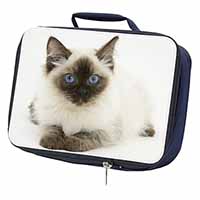 Ragdoll Cat with Blue Eyes Navy Insulated School Lunch Box/Picnic Bag