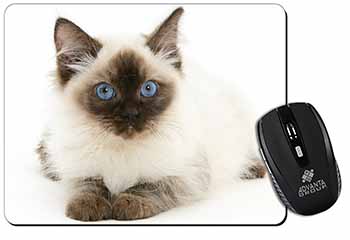 Ragdoll Cat with Blue Eyes Computer Mouse Mat