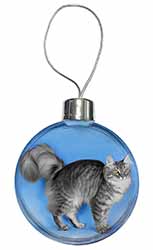 Silver Maine Coon Cat Christmas Bauble