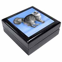 Silver Maine Coon Cat Keepsake/Jewellery Box