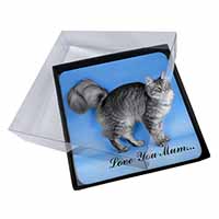 4x Silver Maine Coon Cat 