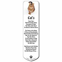 Brown Tabby Cat Bookmark, Book mark, Printed full colour