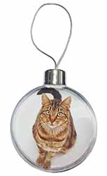 Brown Tabby Cat Christmas Bauble