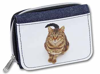 Brown Tabby Cat Unisex Denim Purse Wallet