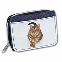 Brown Tabby Cat Unisex Denim Purse Wallet