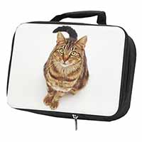 Brown Tabby Cat Black Insulated School Lunch Box/Picnic Bag