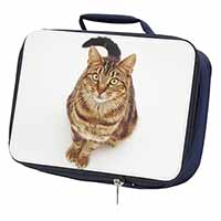 Brown Tabby Cat Navy Insulated School Lunch Box/Picnic Bag