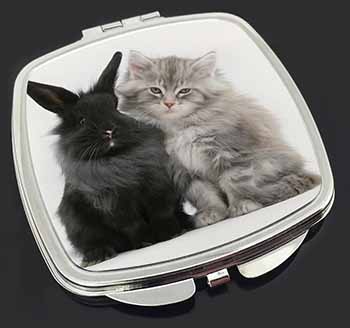 Cute Kitten with Rabbit Make-Up Compact Mirror