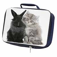 Cute Kitten with Rabbit Navy Insulated School Lunch Box/Picnic Bag