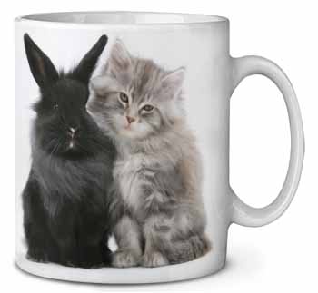 Cute Kitten with Rabbit Ceramic 10oz Coffee Mug/Tea Cup