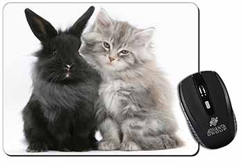 Cute Kitten with Rabbit Computer Mouse Mat