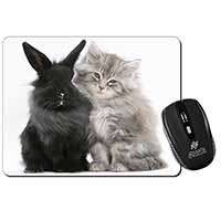 Cute Kitten with Rabbit Computer Mouse Mat