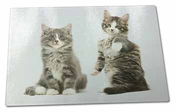 Large Glass Cutting Chopping Board Tabby Cats
