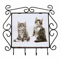 Tabby Cats Wrought Iron Key Holder Hooks