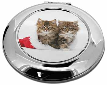 Christmas Kittens Make-Up Round Compact Mirror