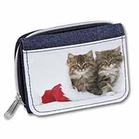 Christmas Kittens Unisex Denim Purse Wallet