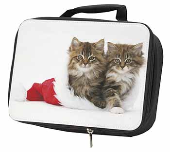 Christmas Kittens Black Insulated School Lunch Box/Picnic Bag