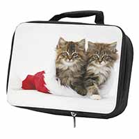 Christmas Kittens Black Insulated School Lunch Box/Picnic Bag