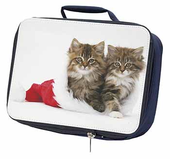 Christmas Kittens Navy Insulated School Lunch Box/Picnic Bag