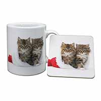 Christmas Kittens Mug and Coaster Set