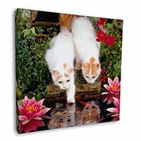 Turkish Van Cats by Fish Pond Square Canvas 12"x12" Wall Art Picture Print