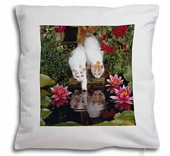 Turkish Van Cats by Fish Pond Soft White Velvet Feel Scatter Cushion