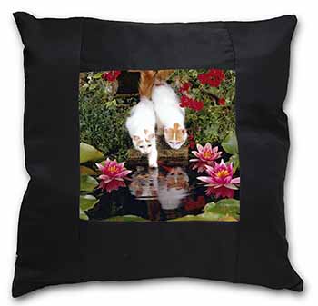 Turkish Van Cats by Fish Pond Black Satin Feel Scatter Cushion