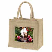 Turkish Van Cats by Fish Pond Natural/Beige Jute Large Shopping Bag