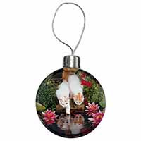Turkish Van Cats by Fish Pond Christmas Bauble