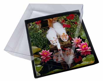 4x Turkish Van Cats by Fish Pond Picture Table Coasters Set in Gift Box