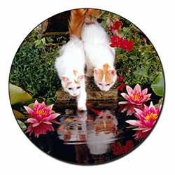 Turkish Van Cats by Fish Pond Fridge Magnet Printed Full Colour