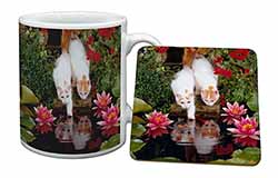 Turkish Van Cats by Fish Pond Mug and Coaster Set