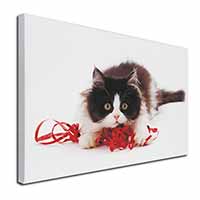 Kitten with Red Ribbon Canvas X-Large 30"x20" Wall Art Print