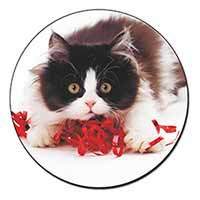 Kitten with Red Ribbon Fridge Magnet Printed Full Colour