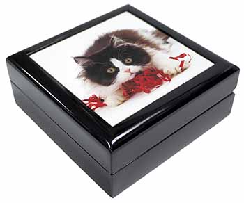 Kitten with Red Ribbon Keepsake/Jewellery Box