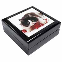 Kitten with Red Ribbon Keepsake/Jewellery Box