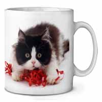 Kitten with Red Ribbon Ceramic 10oz Coffee Mug/Tea Cup